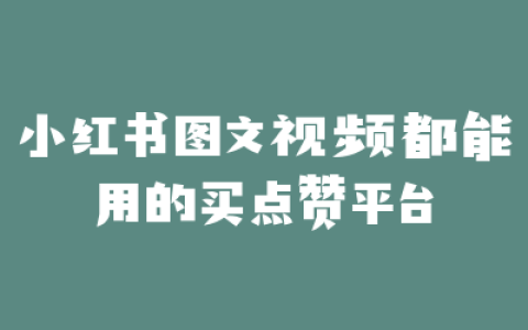小红书图文视频都能用的买点赞平台