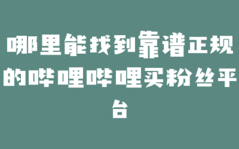 哪里能找到靠谱正规的哔哩哔哩买粉丝平台