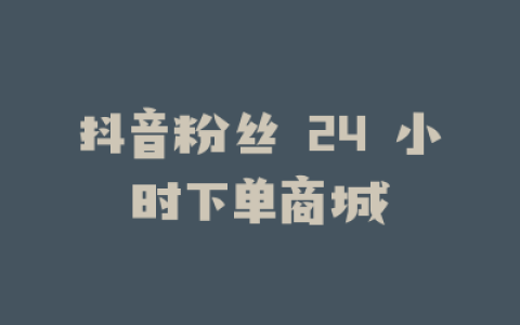 抖音粉丝 24 小时下单商城