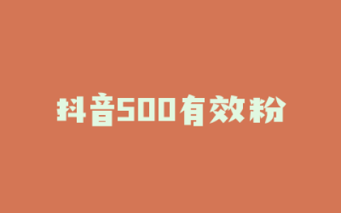 抖音500有效粉