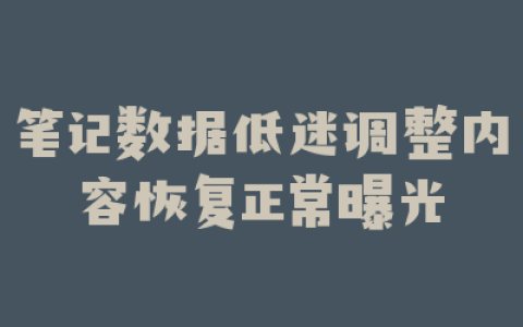 笔记数据低迷调整内容恢复正常曝光