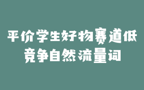 平价学生好物赛道低竞争自然流量词